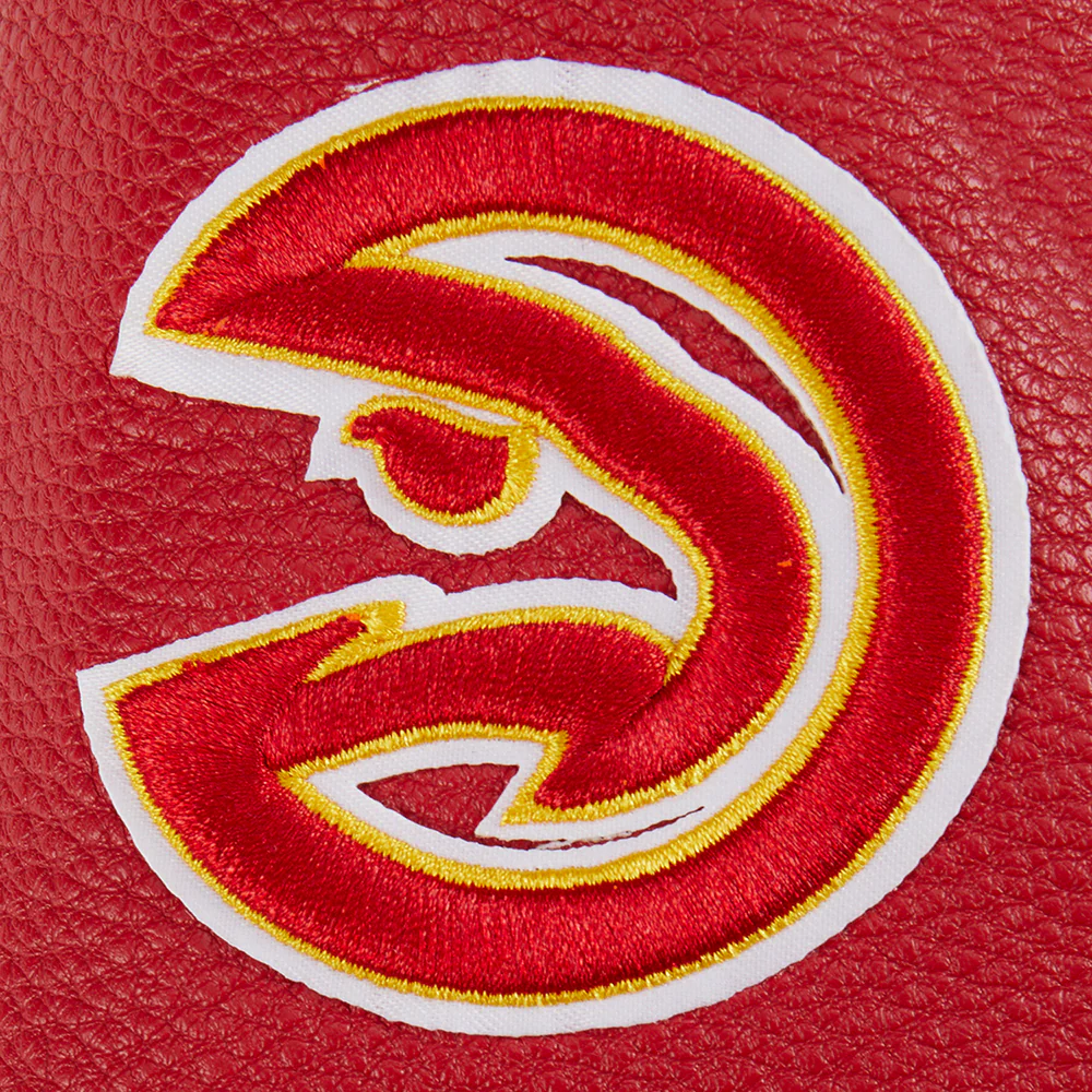 NBA ATLANTA HAWKS RETRO CLASSIC LITTLE BOYS RIB WOOL VARSITY JACKET (EGGSHELL/ RED) - Image 6