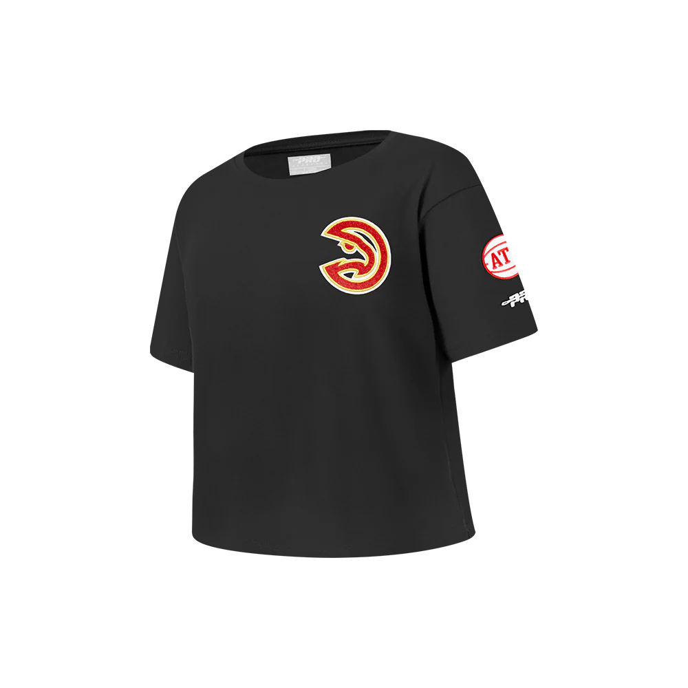 NBA ATLANTA HAWKS CLASSIC LITTLE GIRLS SHORT SLEEVE BOXY TEE (BLACK) - Image 2