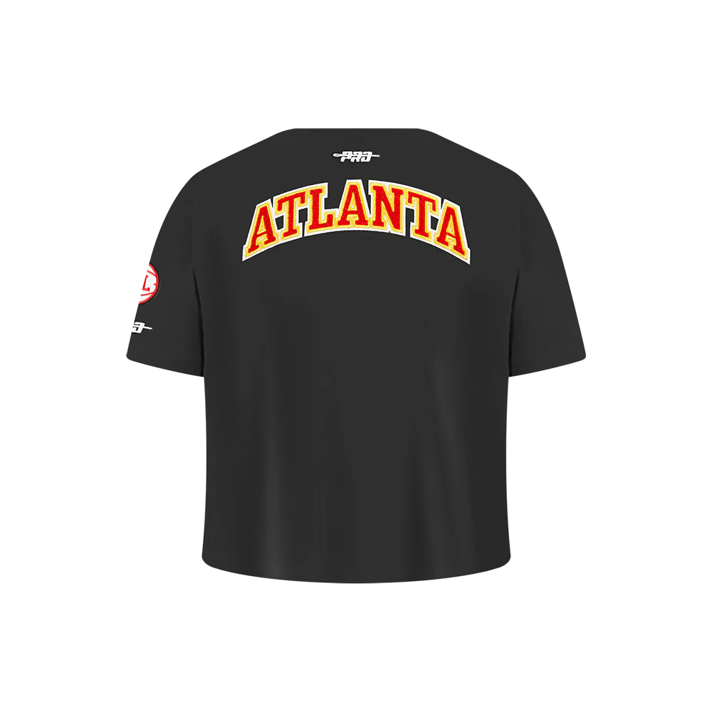 NBA ATLANTA HAWKS CLASSIC LITTLE GIRLS SHORT SLEEVE BOXY TEE (BLACK) - Image 3