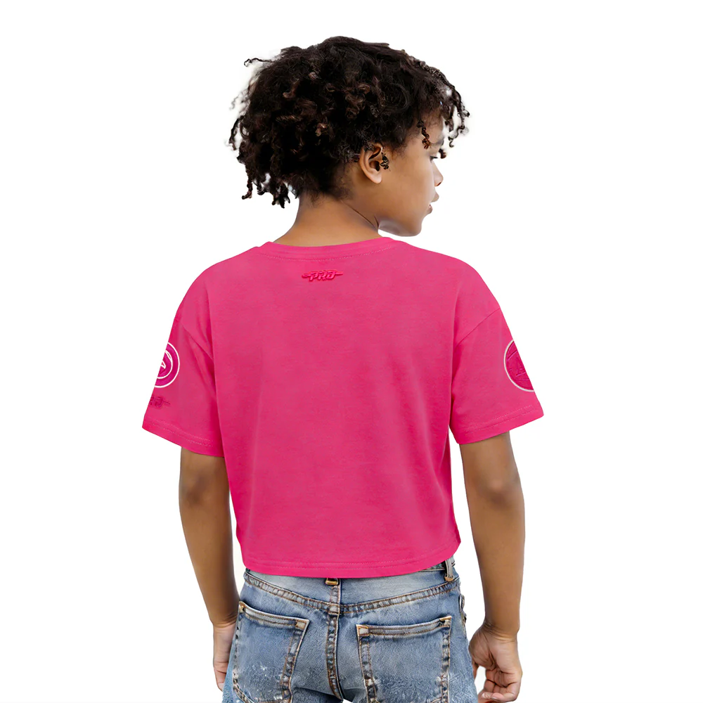 NBA ATLANTA HAWKS TRIPLE PINK LITTLE GIRLS SHORT SLEEVE BOXY TEE (BEETROOT PURPLE) - Image 2