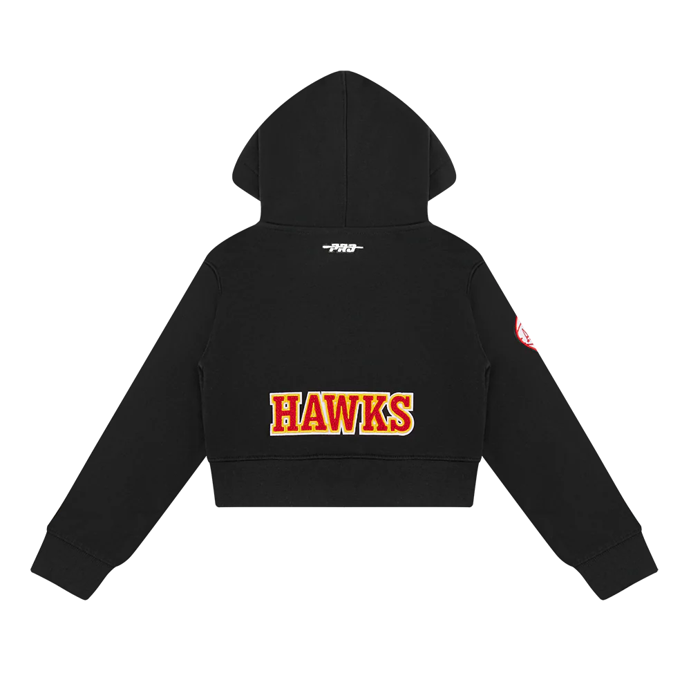 NBA ATLANTA HAWKS CLASSIC LITTLE GIRLS FLEECE FULL ZIP HOODIE (BLACK) - Image 4