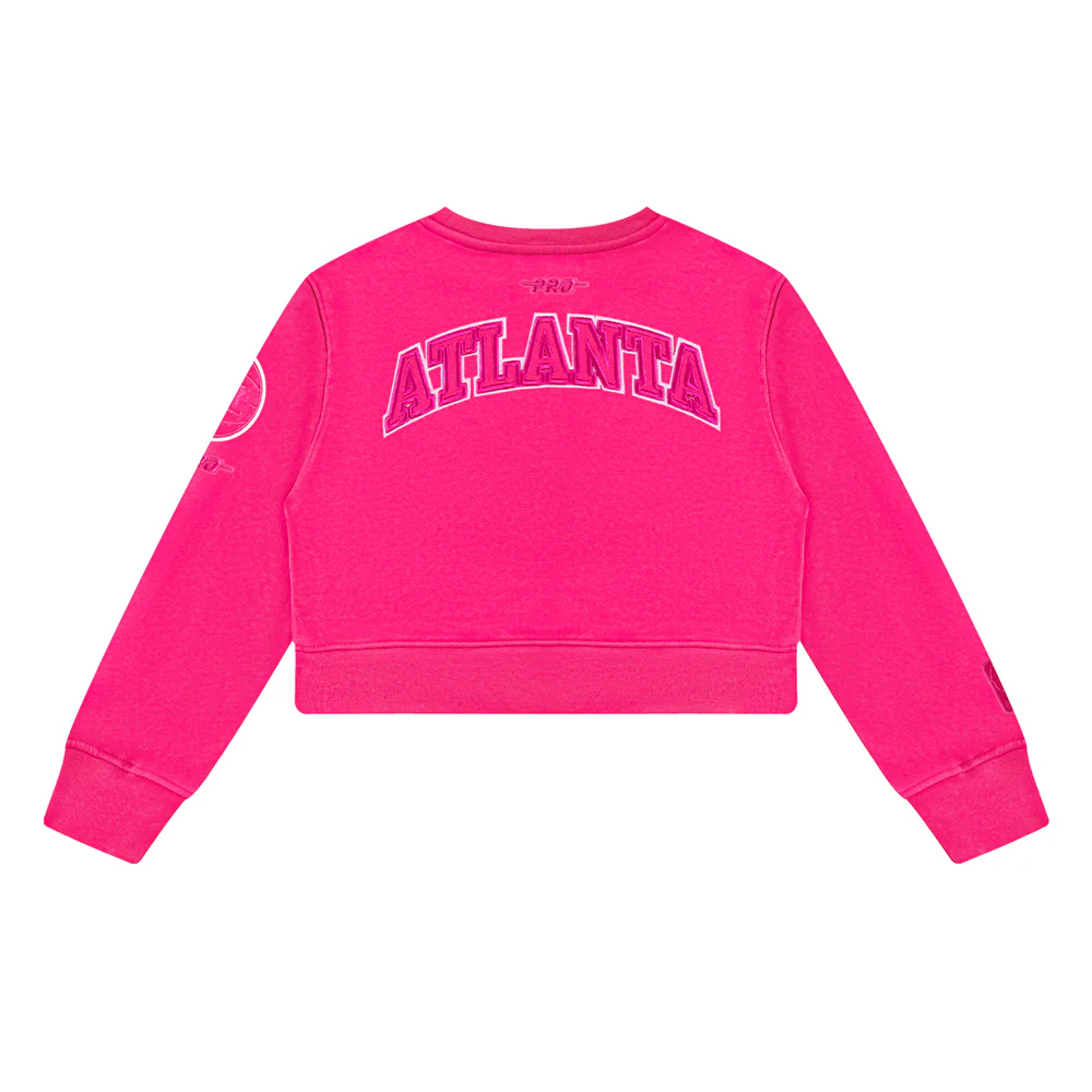 NBA ATLANTA HAWKS TRIPLE PINK LITTLE GIRLS FLEECE CREWNECK (BEETROOT PURPLE) - Image 4