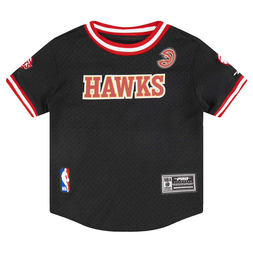 NBA ATLANTA HAWKS CLASSIC TODDLER BOYS SHORT SLEEVE MESH TEE (BLACK/RED)