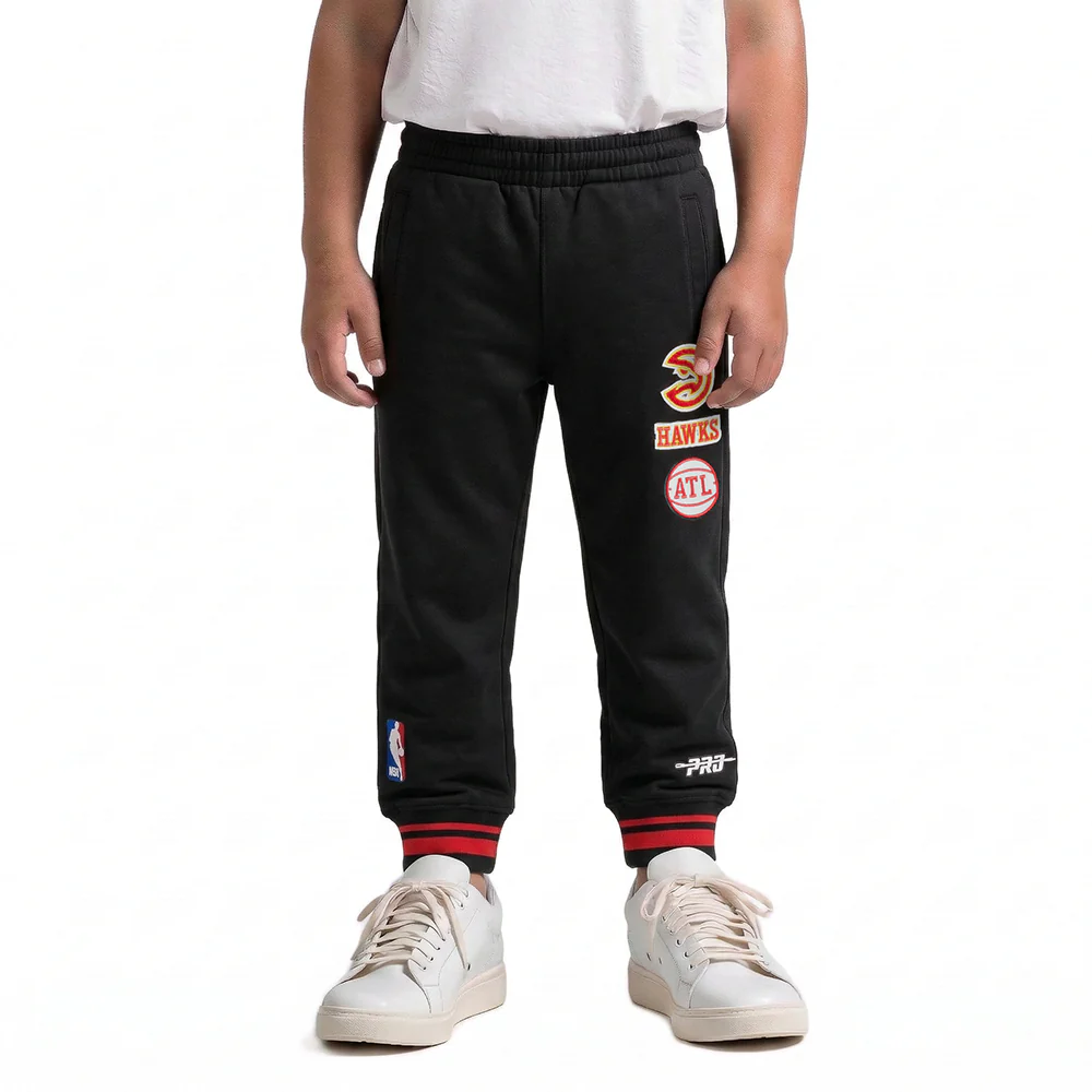 NBA ATLANTA HAWKS RETRO CLASSIC TODDLER BOYS RIB SWEATPANT (BLACK/RED/BLACK)