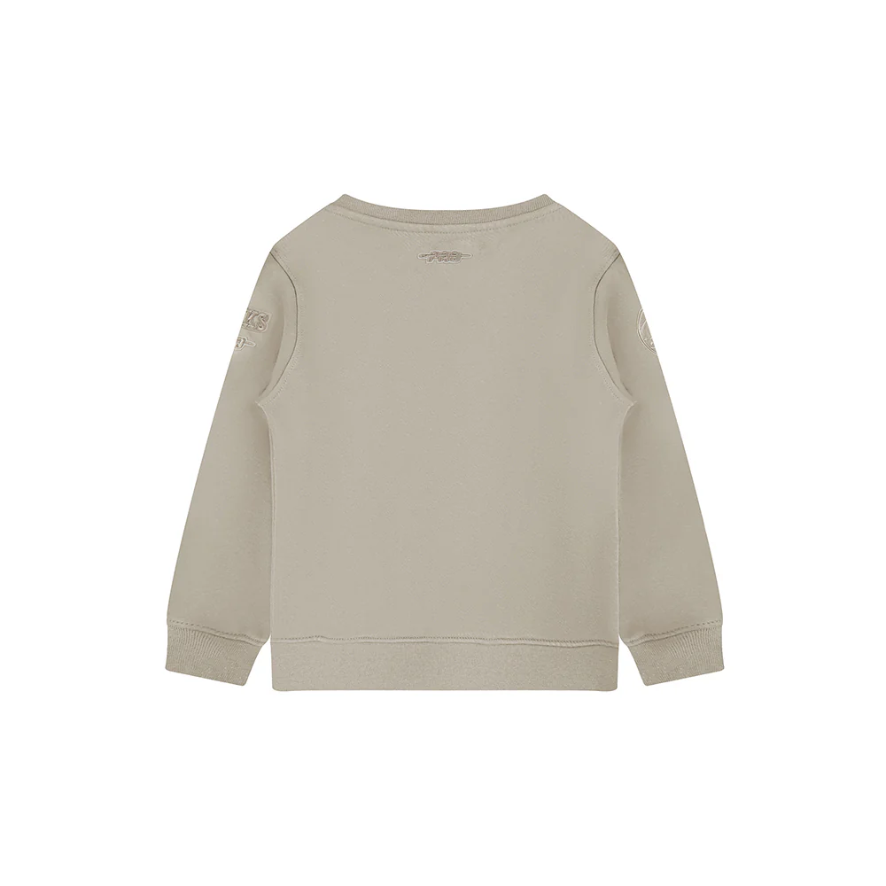NBA ATLANTA HAWKS NEUTRAL TODDLER BOYS FLEECE CREWNECK (TAUPE) - Image 4