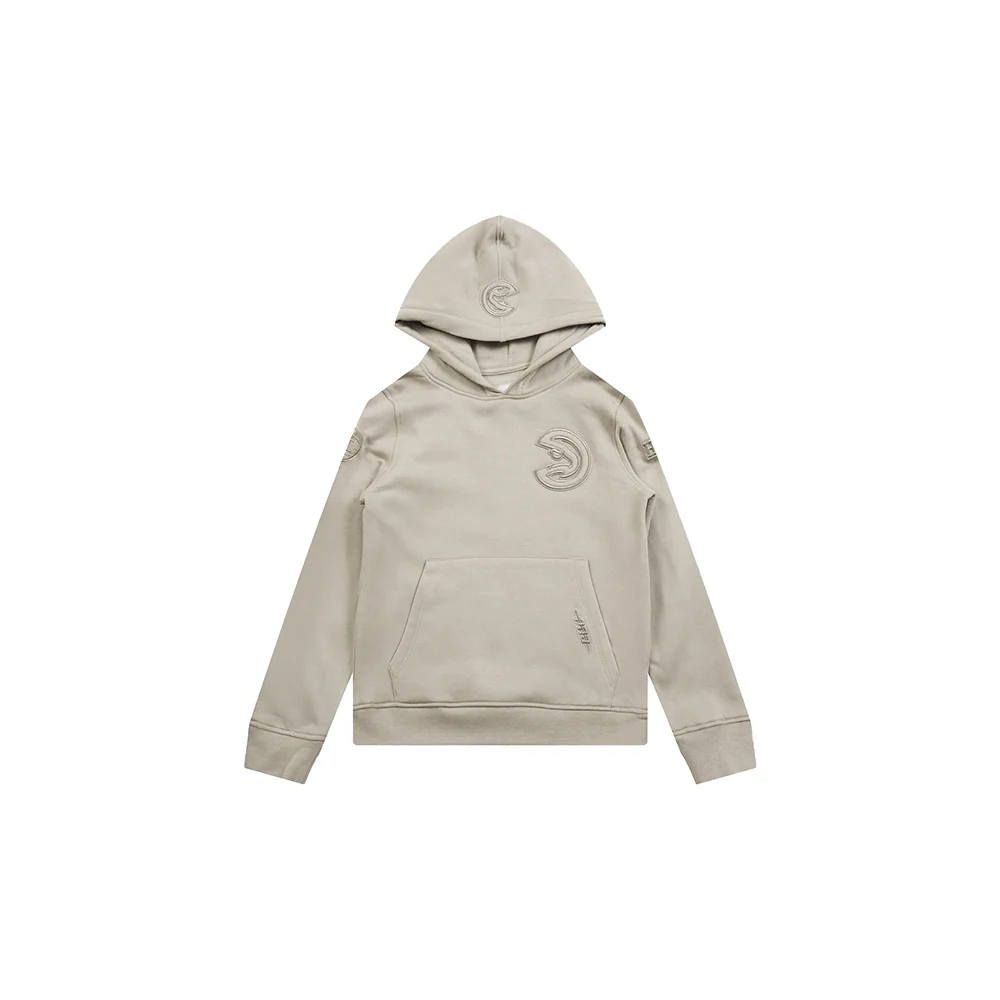 NBA ATLANTA HAWKS NEUTRAL TODDLER BOYS FLEECE PULLOVER HOODIE (TAUPE) - Image 3