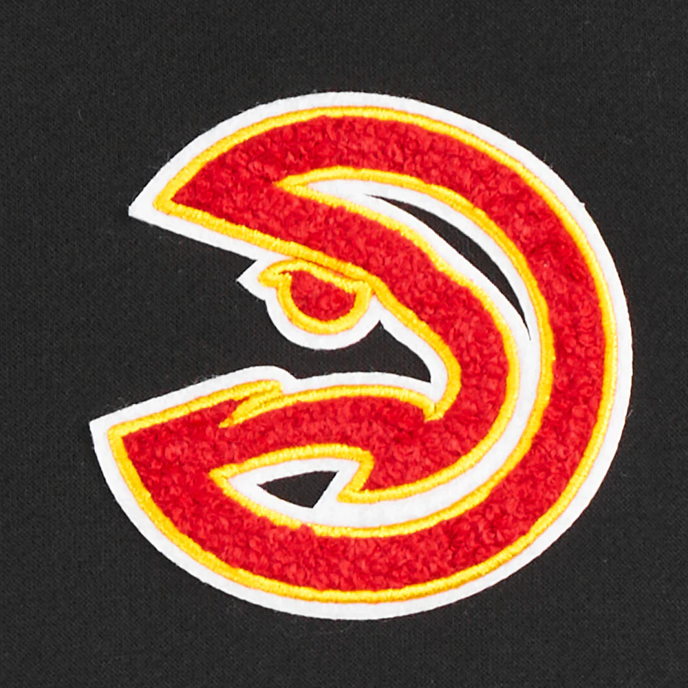 NBA ATLANTA HAWKS RETRO CLASSIC TODDLER BOYS RIB FLEECE PULLOVER HOODIE (BLACK/RED/BLACK) - Image 7