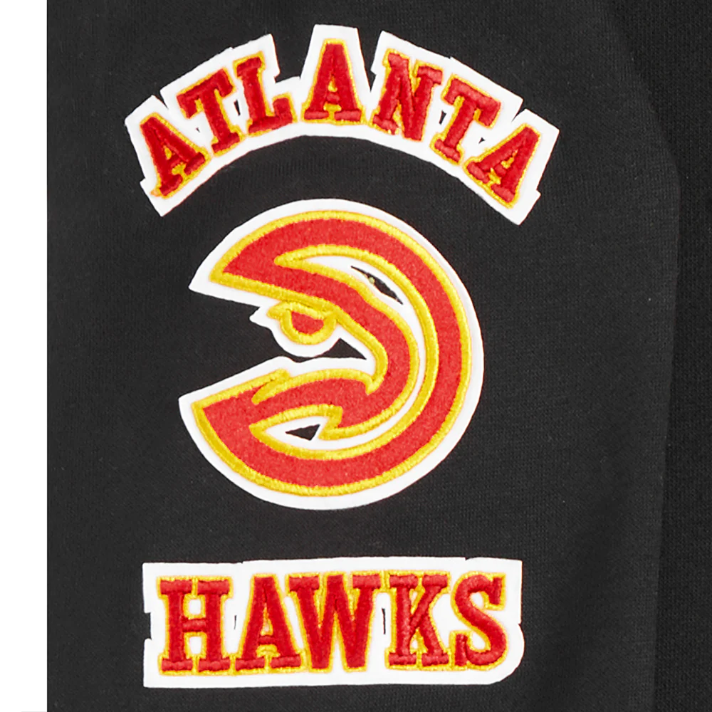 NBA ATLANTA HAWKS RETRO CLASSIC TODDLER BOYS RIB FLEECE PULLOVER HOODIE (BLACK/RED/BLACK) - Image 8