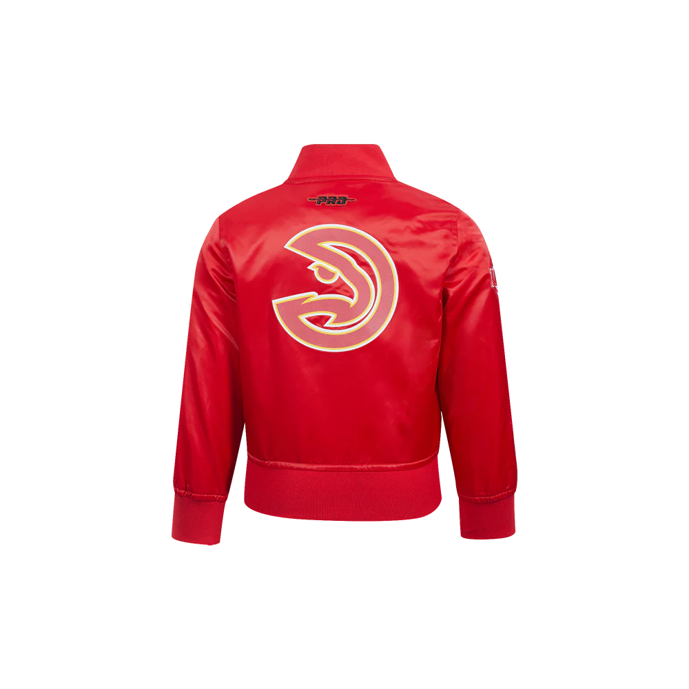 NBA ATLANTA HAWKS CLASSIC TODDLER BOYS SATIN JACKET (RED) - Image 3