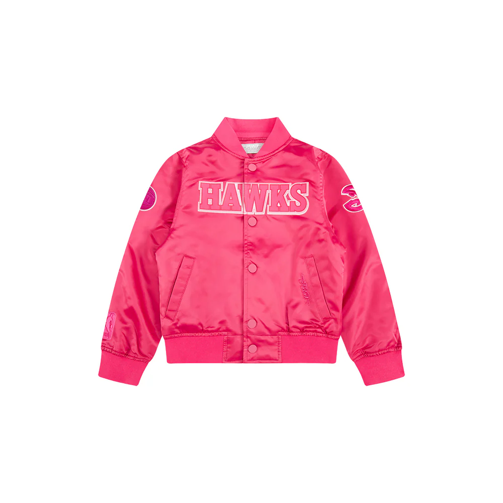 NBA ATLANTA HAWKS TRIPLE PINK TODDLER GIRLS SATIN JACKET (BEETROOT PURPLE) - Image 3
