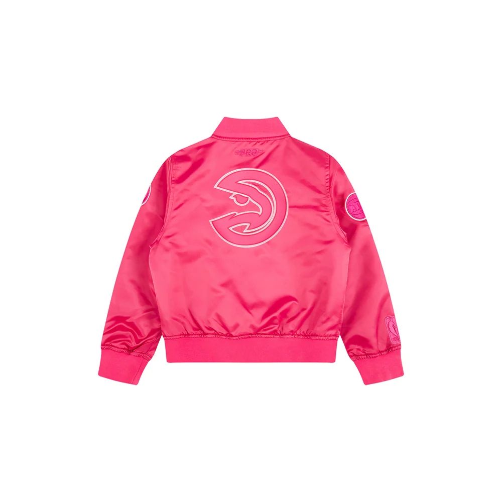 NBA ATLANTA HAWKS TRIPLE PINK TODDLER GIRLS SATIN JACKET (BEETROOT PURPLE) - Image 4