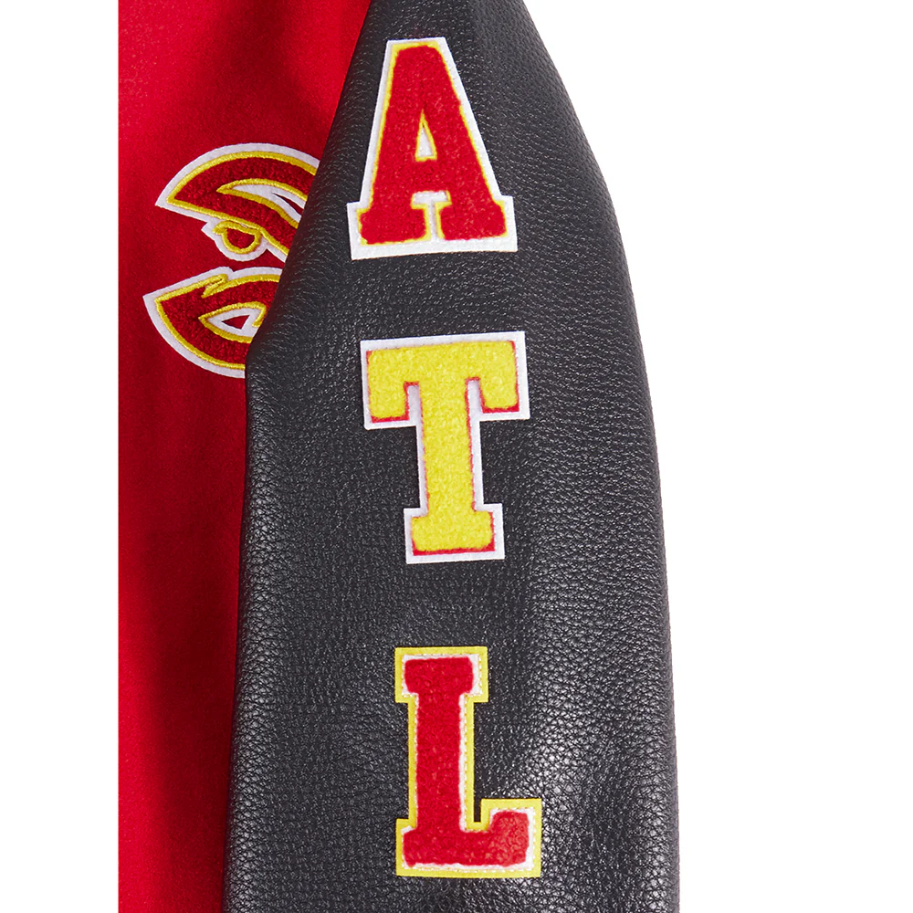 NBA ATLANTA HAWKS CLASSIC TODDLER BOYS WOOL VARSITY JACKET (RED/BLACK) - Image 7