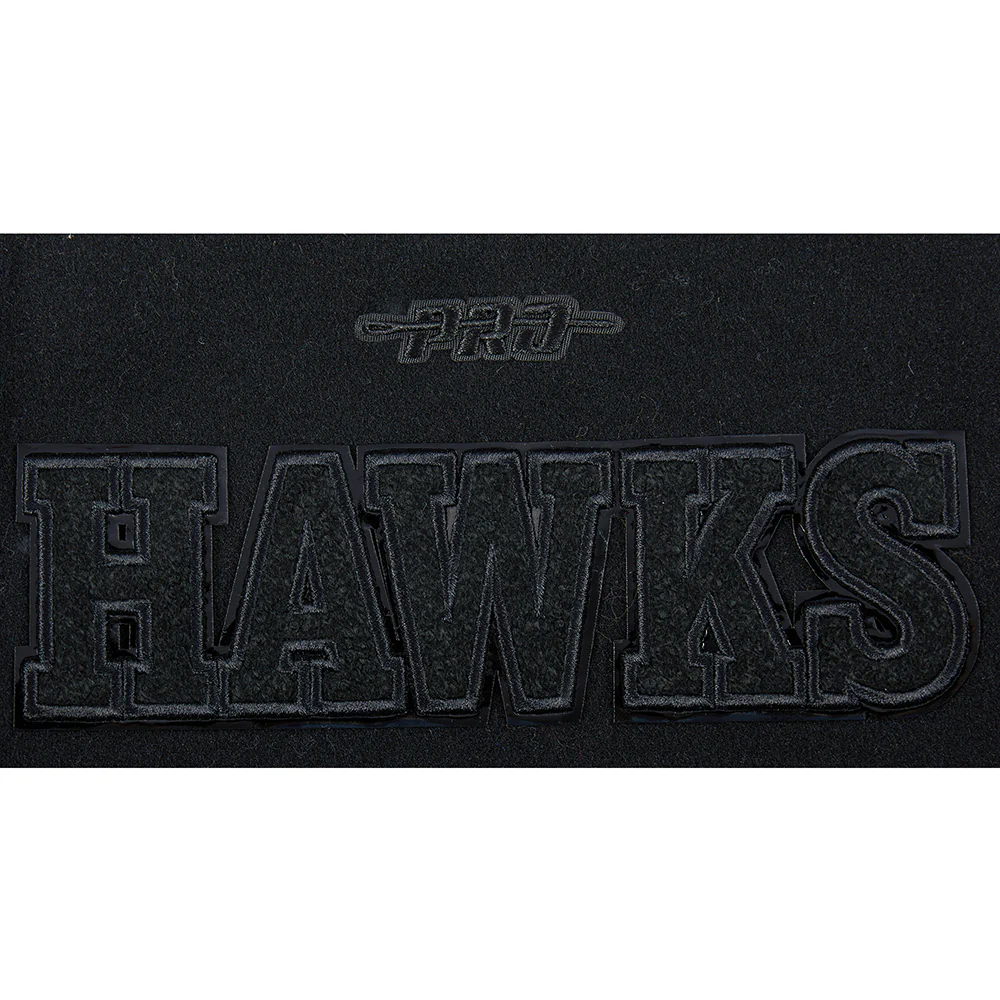 NBA ATLANTA HAWKS TRIPLE BLACK TODDLER BOYS WOOL VARSITY JACKET (JET BLACK) - Image 10