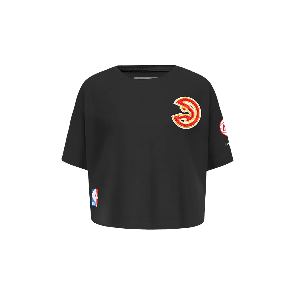 NBA ATLANTA HAWKS CLASSIC TODDLER GIRLS SHORT SLEEVE BOXY TEE (BLACK)
