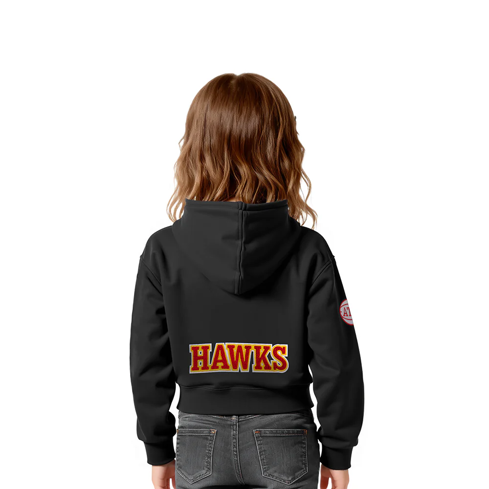 NBA ATLANTA HAWKS CLASSIC TODDLER GIRLS FLEECE FULL ZIP HOODIE  (BLACK) - Image 2