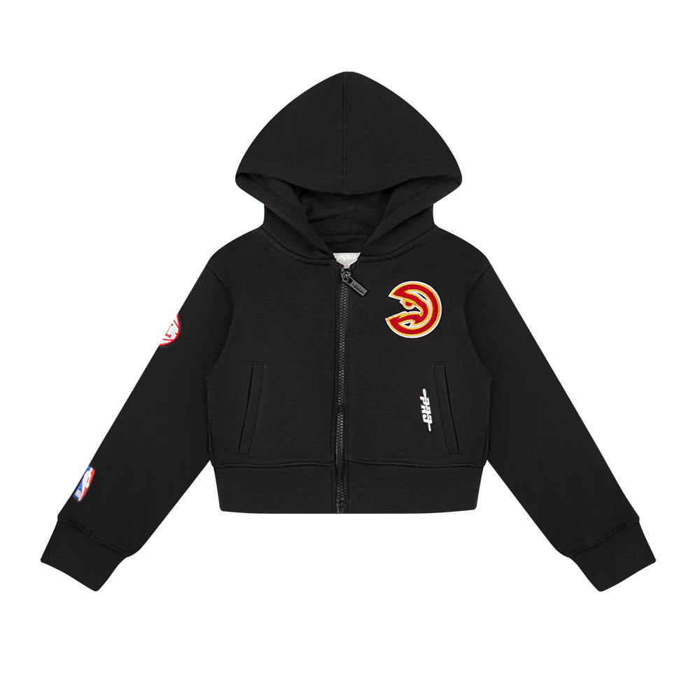 NBA ATLANTA HAWKS CLASSIC TODDLER GIRLS FLEECE FULL ZIP HOODIE  (BLACK) - Image 3