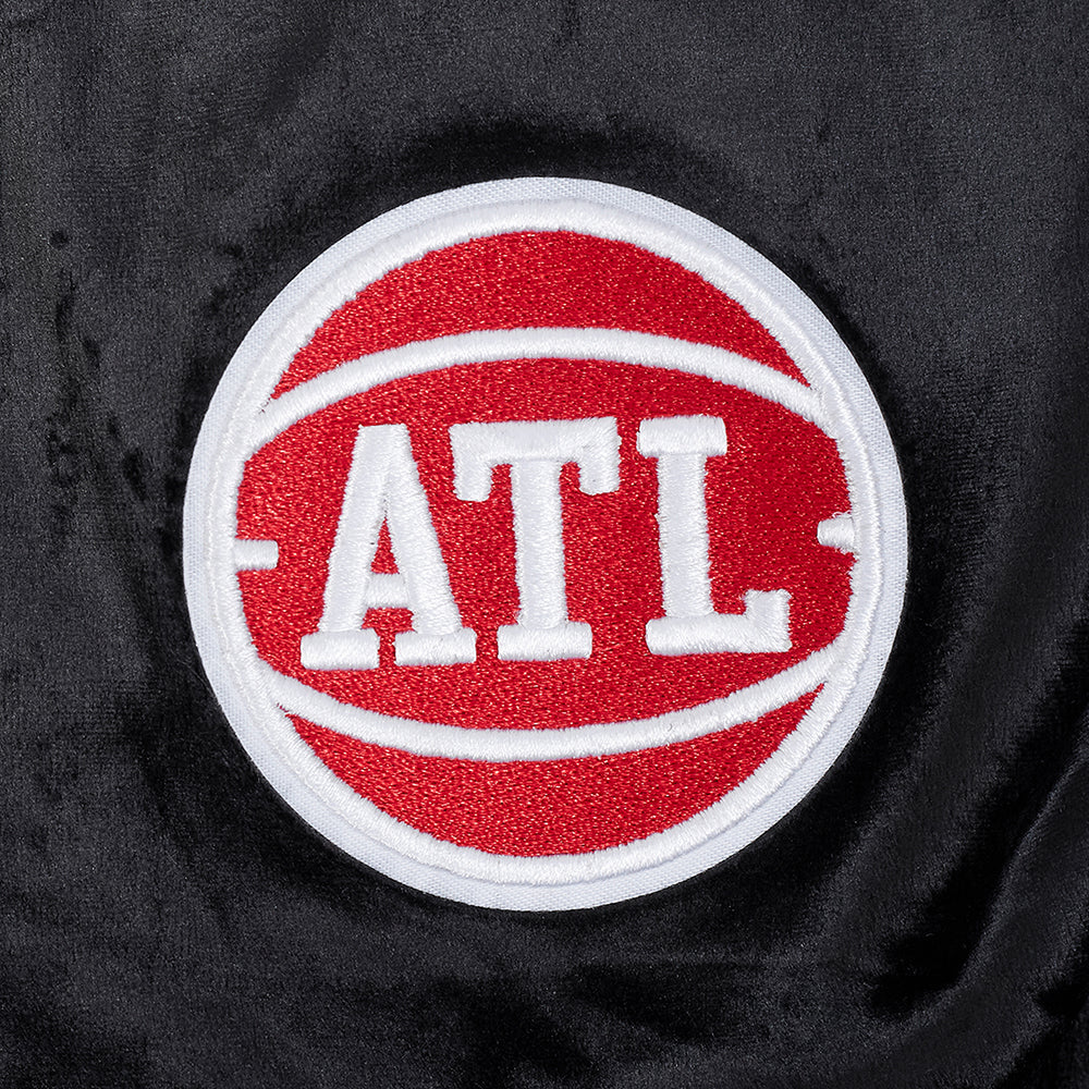 ATLANTA HAWKS CLASSIC WOMEN'S VELOUR FZ TRACK JACKET (BLACK) - Image 7