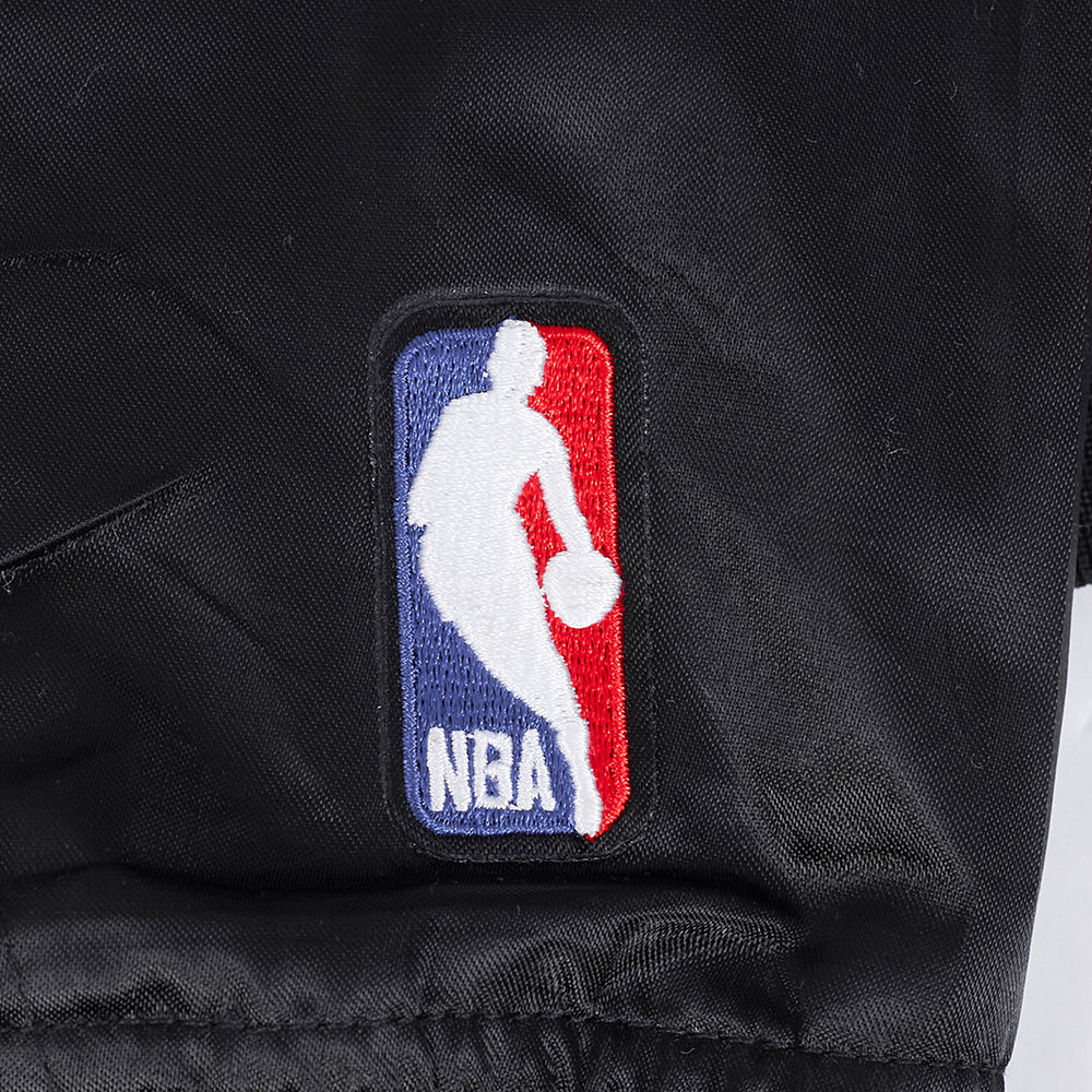 NBA ATLANTA HAWKS RETRO CLASSIC WOMEN'S RIB SATIN JACKET (BLACK/RED/BLACK) - Image 9