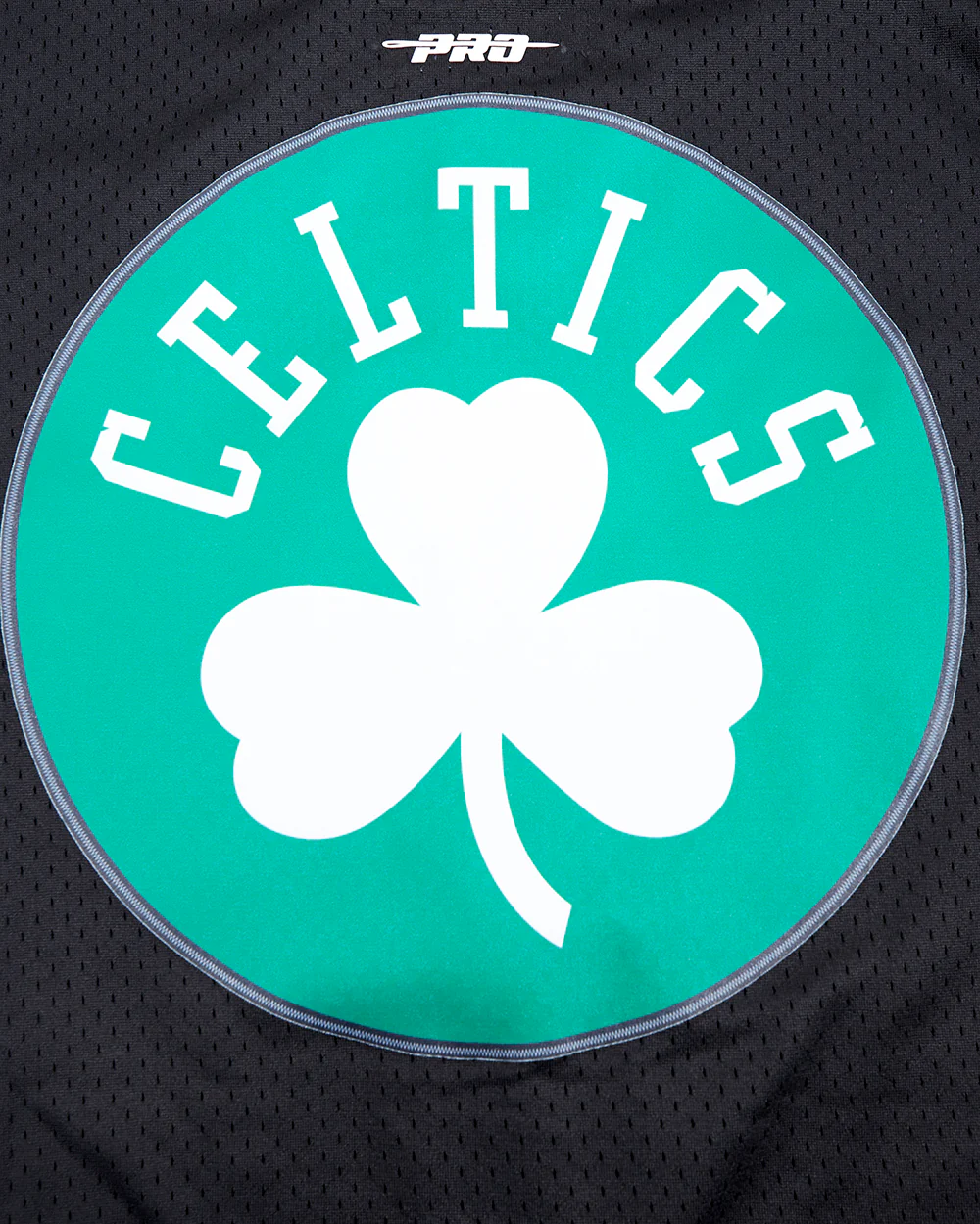 NBA BOSTON CELTICS SCRIPT TAIL MEN'S MESH BUTTON DOWN SHIRT (BLACK) - Image 8
