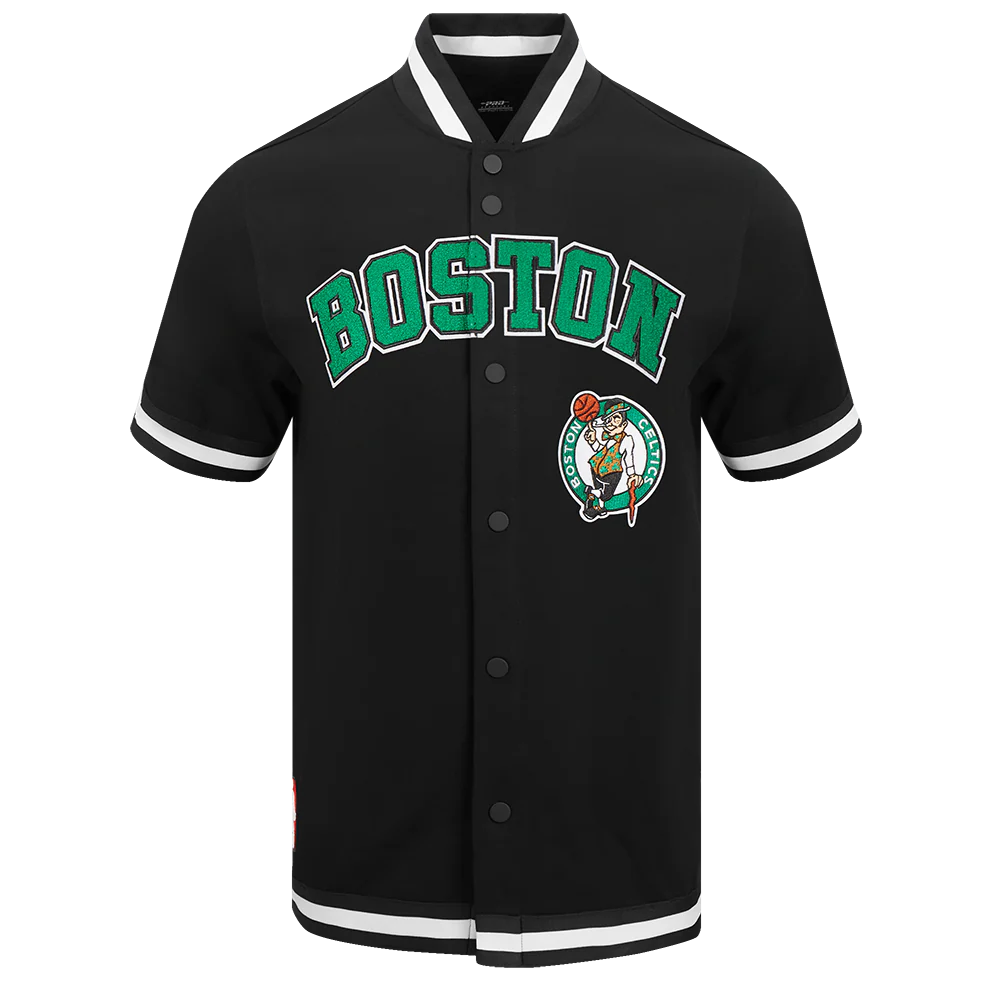 BOSTON CELTICS CLASSIC MEN'S WARM UP JACKET (BLACK)