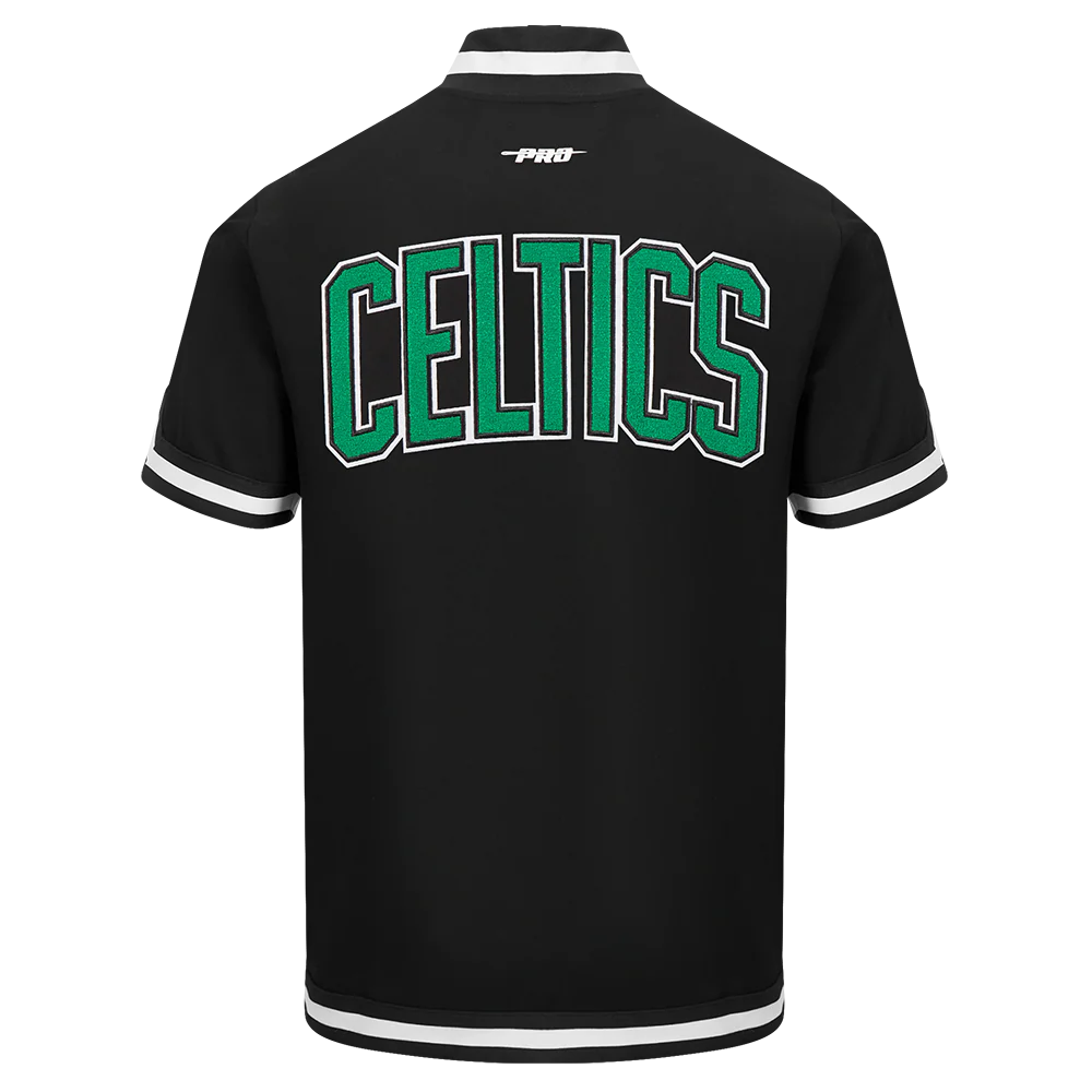 BOSTON CELTICS CLASSIC MEN'S WARM UP JACKET (BLACK) - Image 3