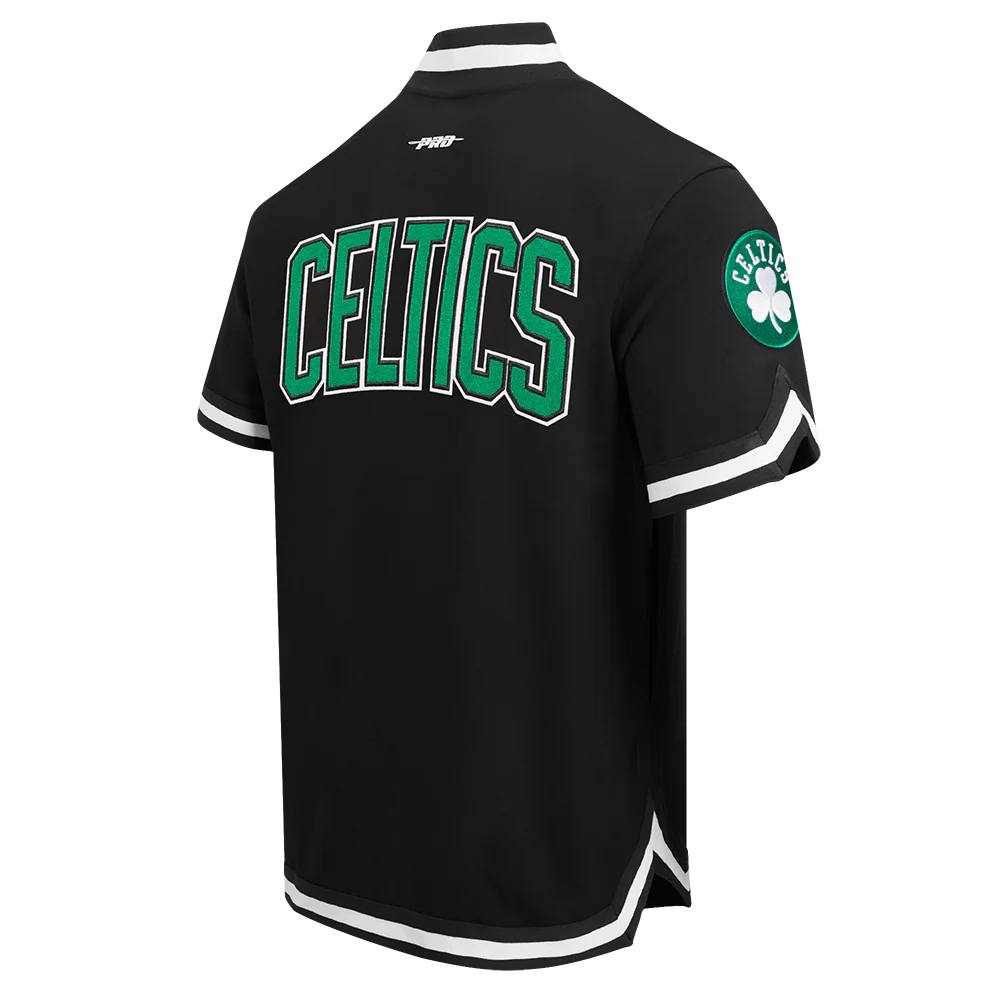 BOSTON CELTICS CLASSIC MEN'S WARM UP JACKET (BLACK) - Image 4