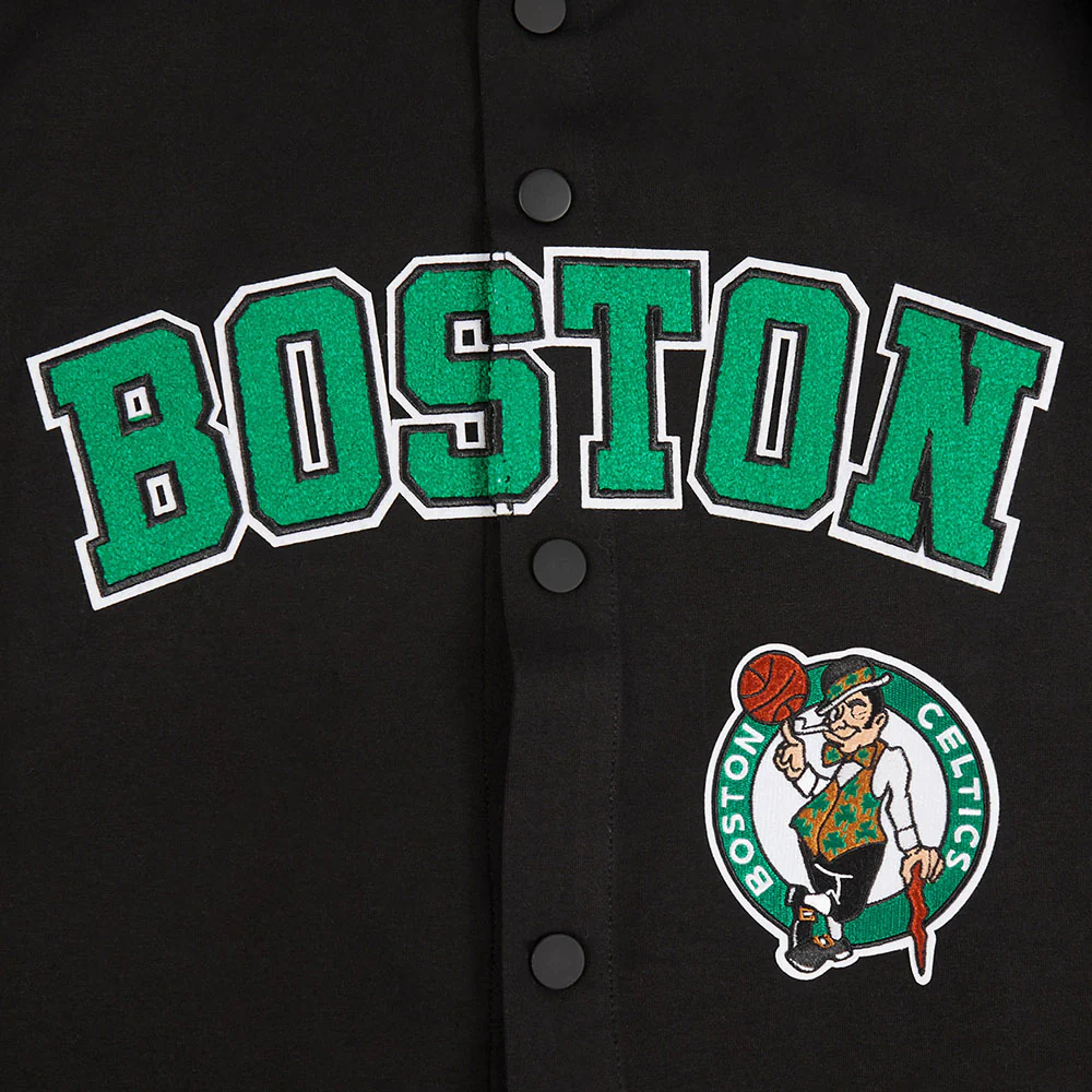 BOSTON CELTICS CLASSIC MEN'S WARM UP JACKET (BLACK) - Image 7
