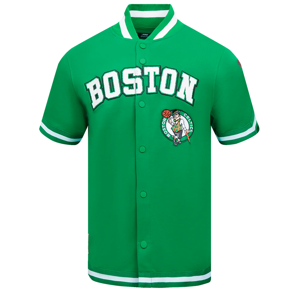 NBA BOSTON CELTICS CLASSIC MEN'S PRO SS DOUBLE KNIT JACKET  (KELLY GREEN)