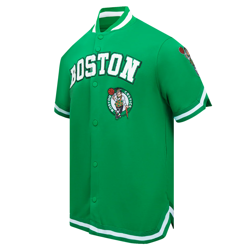 NBA BOSTON CELTICS CLASSIC MEN'S PRO SS DOUBLE KNIT JACKET  (KELLY GREEN) - Image 2