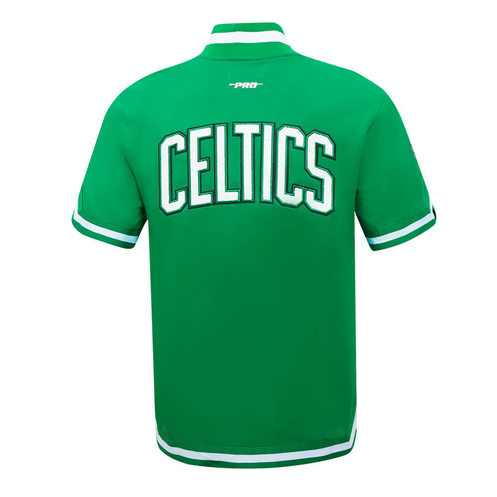 NBA BOSTON CELTICS CLASSIC MEN'S PRO SS DOUBLE KNIT JACKET  (KELLY GREEN) - Image 3