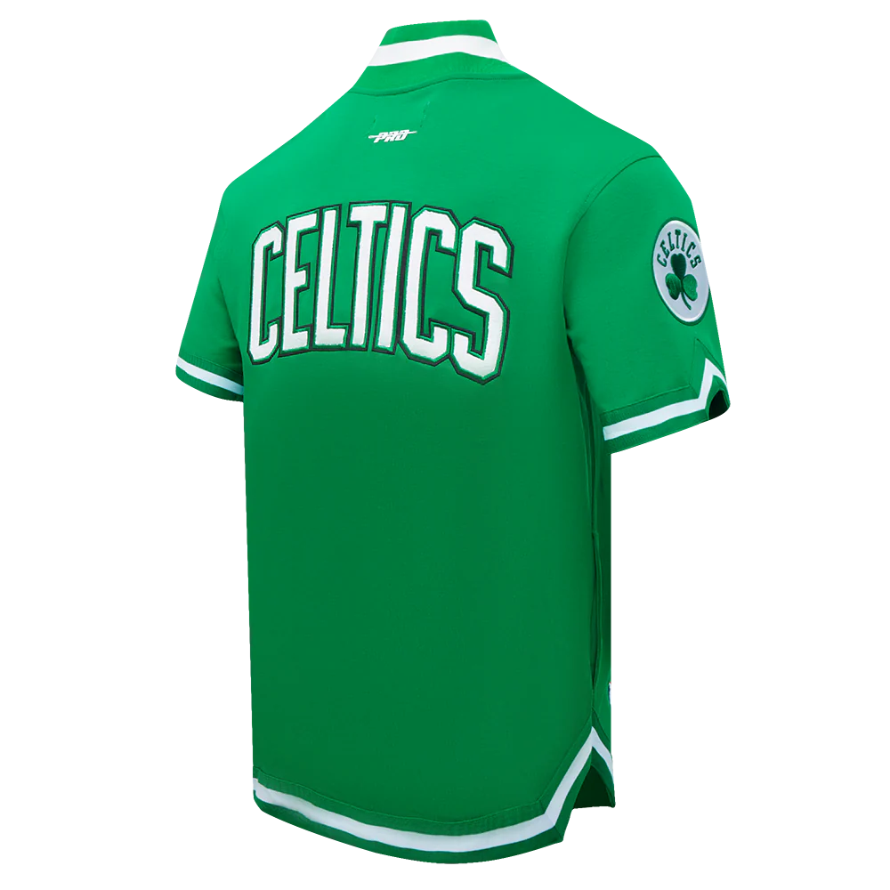 NBA BOSTON CELTICS CLASSIC MEN'S PRO SS DOUBLE KNIT JACKET  (KELLY GREEN) - Image 4