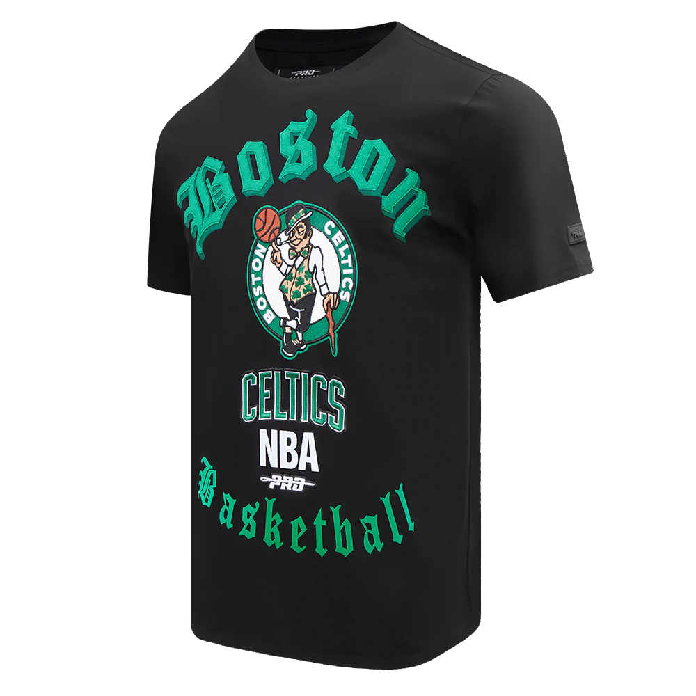 NBA BOSTON CELTICS OLD ENGLISH MEN'S TEE (BLACK) - Image 4