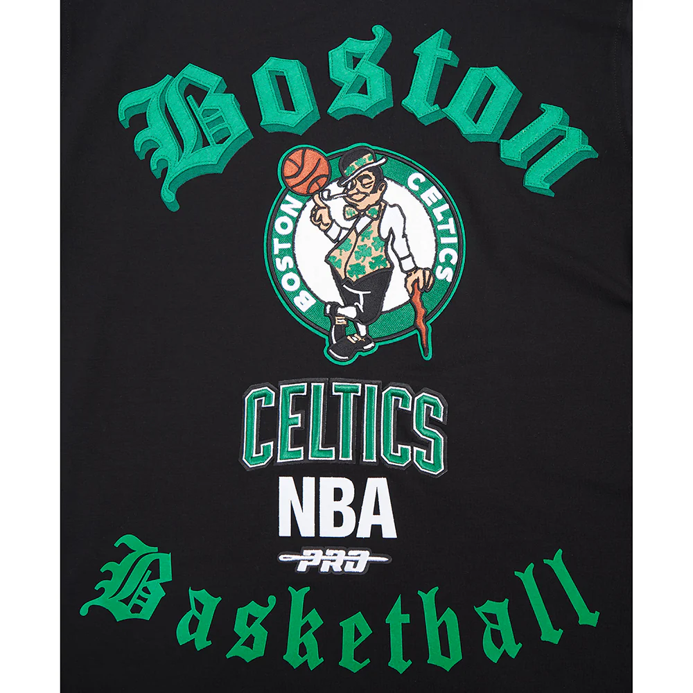 NBA BOSTON CELTICS OLD ENGLISH MEN'S TEE (BLACK) - Image 7
