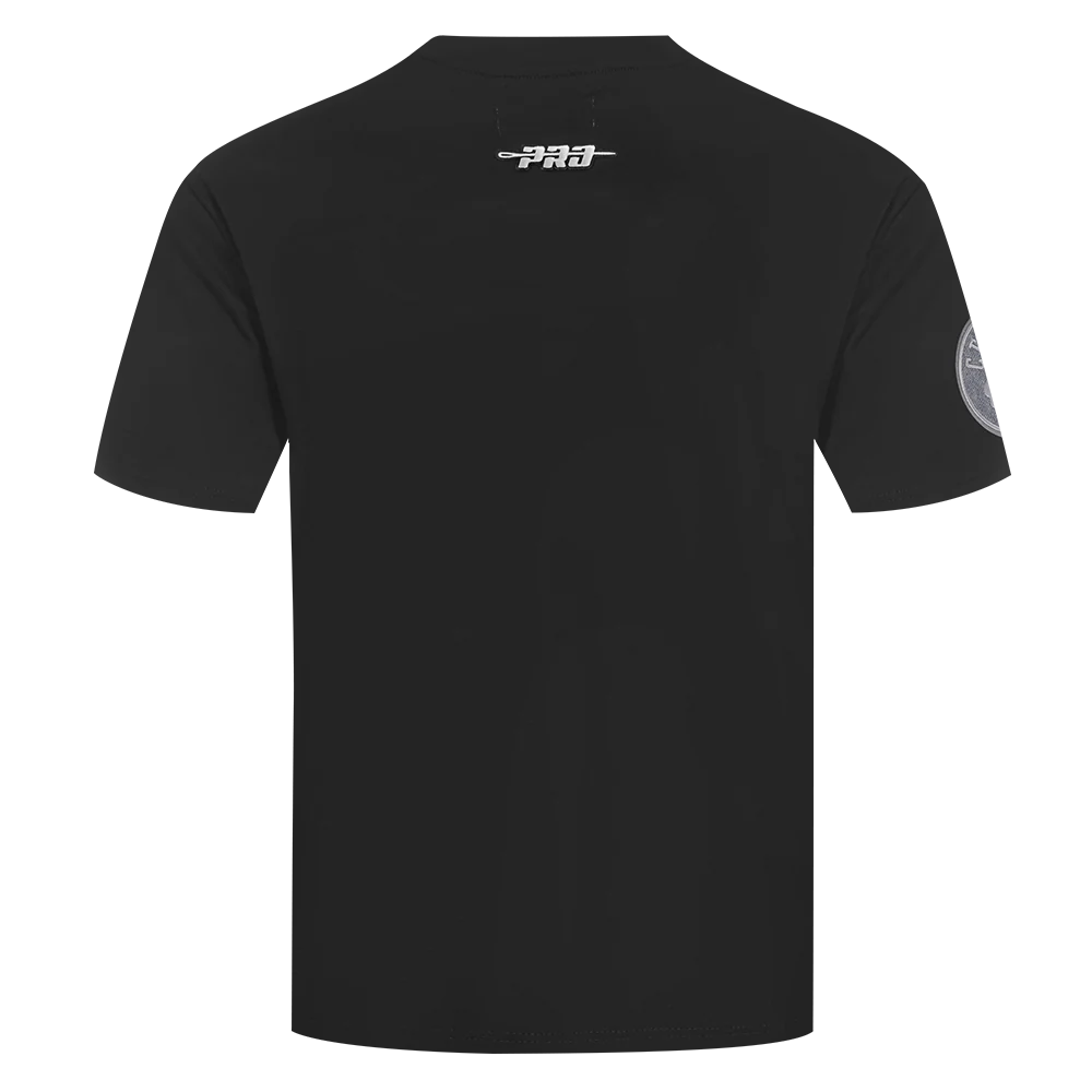 NBA BOSTON CELTICS REVERSE FRENCH TERRY MEN'S COTTON JERSEY DROP SHOULDER TEE (BLACK) - Image 3