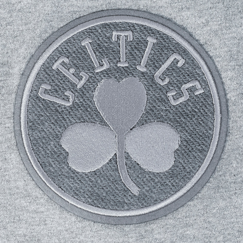 NBA BOSTON CELTICS REVERSE FRENCH TERRY MEN'S COTTON JERSEY DROP SHOULDER TEE (DARK HEATHER GRAY) - Image 6