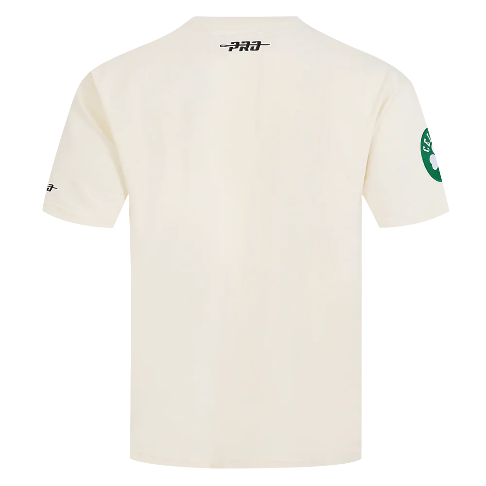 NBA BOSTON CELTICS CHROME MEN'S COTTON JERSEY DROP SHOULDER TEE (EGGSHELL) - Image 3