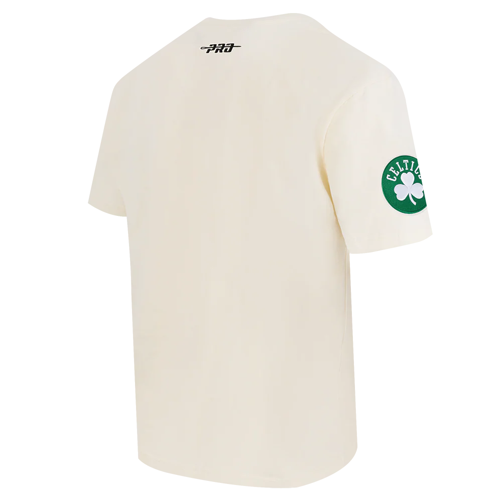 NBA BOSTON CELTICS CHROME MEN'S COTTON JERSEY DROP SHOULDER TEE (EGGSHELL) - Image 4