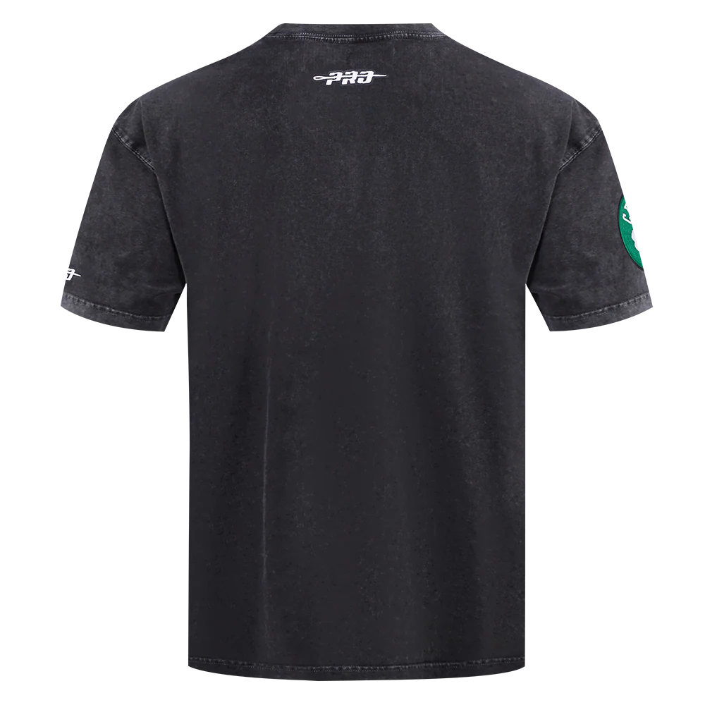 NBA BOSTON CELTICS CHROME MEN'S COTTON JERSEY DROP SHOULDER TEE (WASHED BLACK) - Image 3