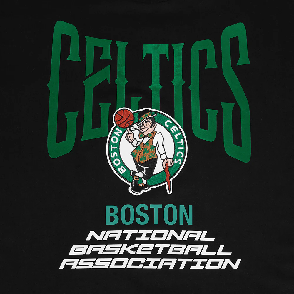 NBA BOSTON CELTICS CITY TOUR 2.0 MEN'S COTTON JERSEY DROP SHOULDER TEE (BLACK) - Image 5