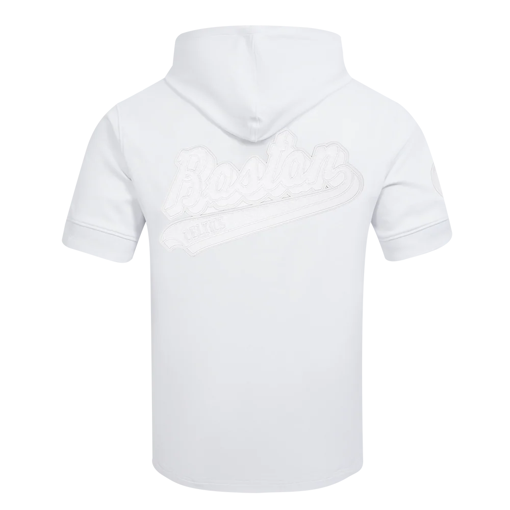 NBA BOSTON CELTICS WHITE OUT MEN'S SHORT SLEEVE PULLOVER HOODIE (WHITE) - Image 3