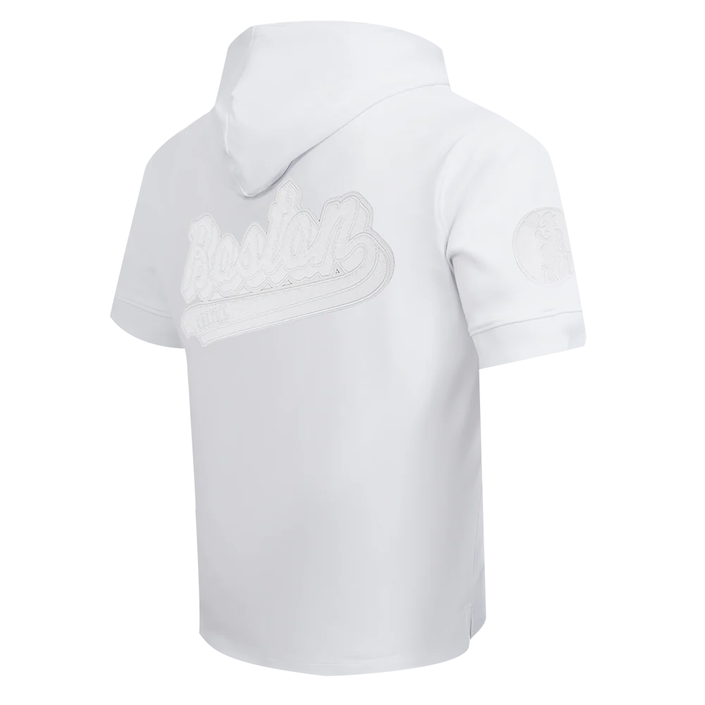 NBA BOSTON CELTICS WHITE OUT MEN'S SHORT SLEEVE PULLOVER HOODIE (WHITE) - Image 4