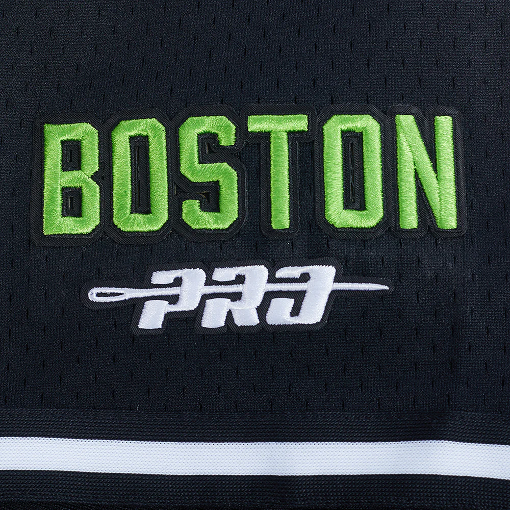 NBA BOSTON CELTICS CITY EDITION 24-25 MEN'S MESH BUTTON DOWN SHIRT (BLACK) - Image 6