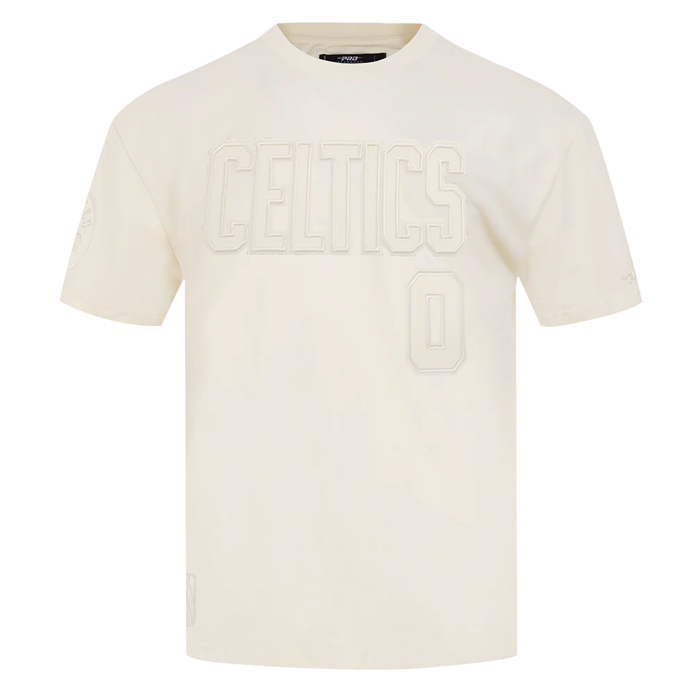 NBA BOSTON CELTICS JAYSON TATUM #0 NEUTRAL PNN MEN'S CJ DROP SHOULDER TEE (EGGSHELL) - Image 5