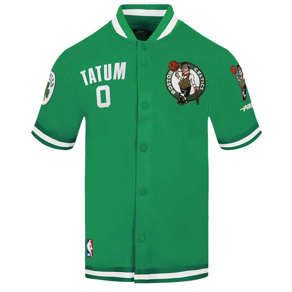 NBA BOSTON CELTICS JAYSON TATUM #0 CLASSIC PNN MEN'S DOUBLE KNIT JACKET (KELLY GREEN)