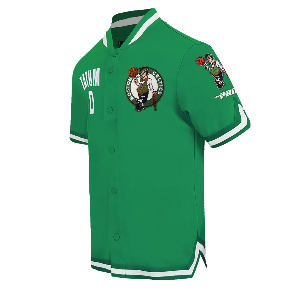 NBA BOSTON CELTICS JAYSON TATUM #0 CLASSIC PNN MEN'S DOUBLE KNIT JACKET (KELLY GREEN) - Image 2