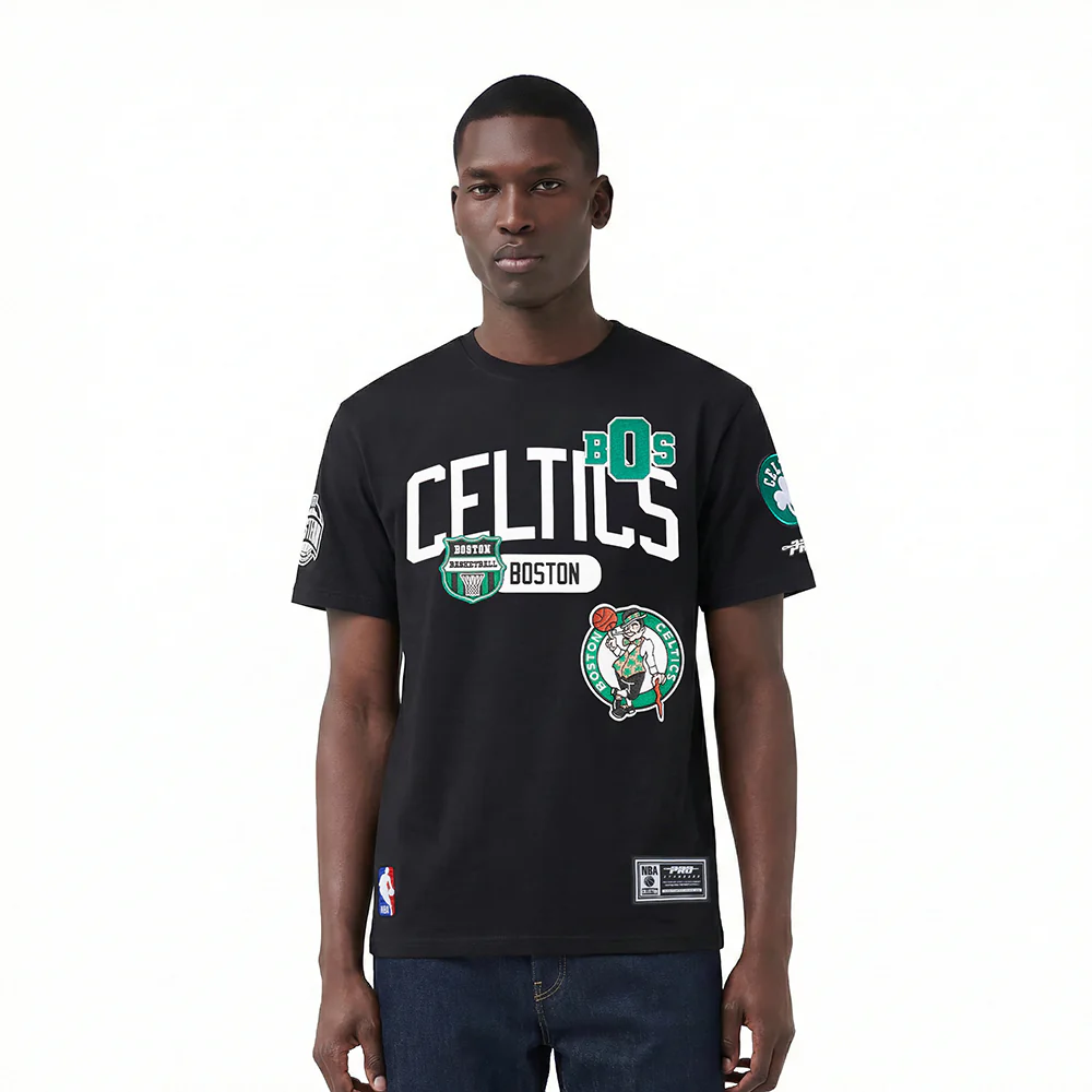 NBA BOSTON CELTICS LETTERMAN MEN'S S/S TEE (BLACK)