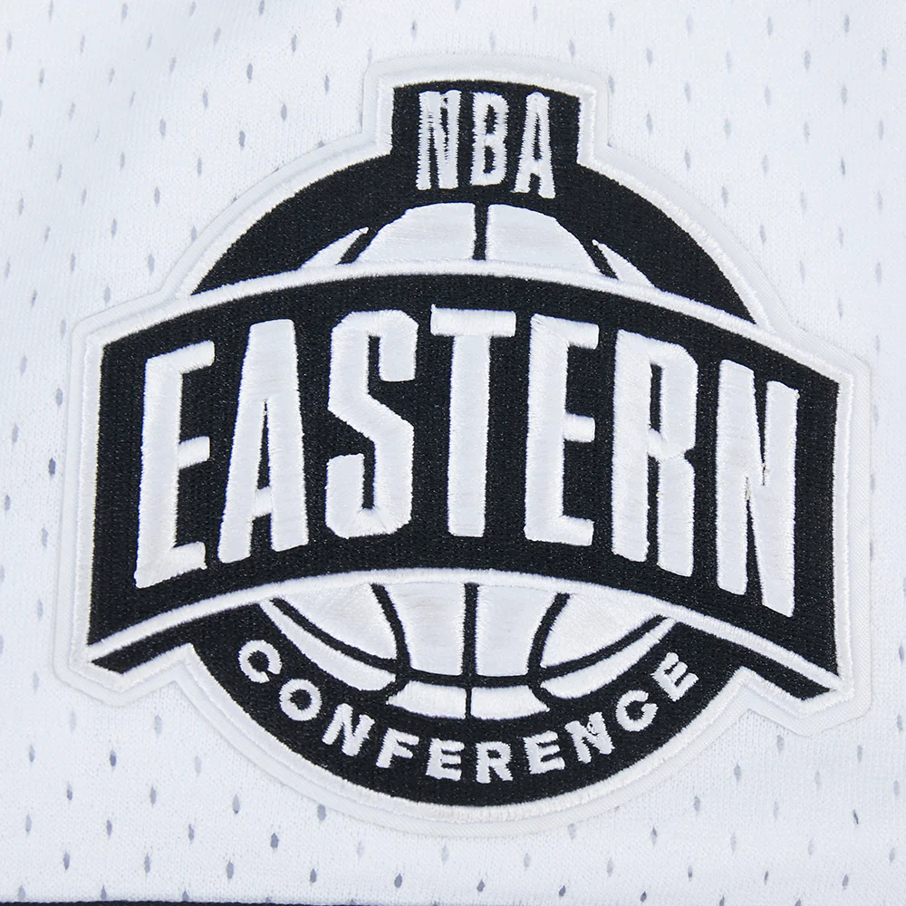 NBA BOSTON CELTICS LETTERMAN MEN'S BUTTON DOWN MESH TOP (WHITE/BLACK/WHITE) - Image 7