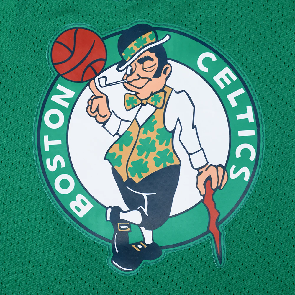 NBA BOSTON CELTICS JAYSON TATUM #0 CLASSIC MESH PNN MEN'S MESH BUTTON DOWN SHIRT (KELLY GREEN) - Image 5
