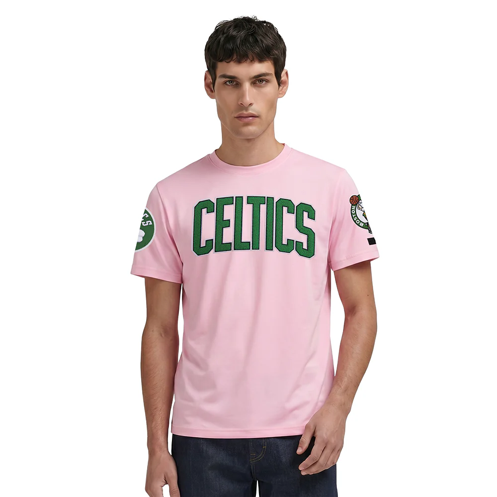 NBA BOSTON CELTICS CLASSIC CHENILLE MEN'S TEE (PINK)