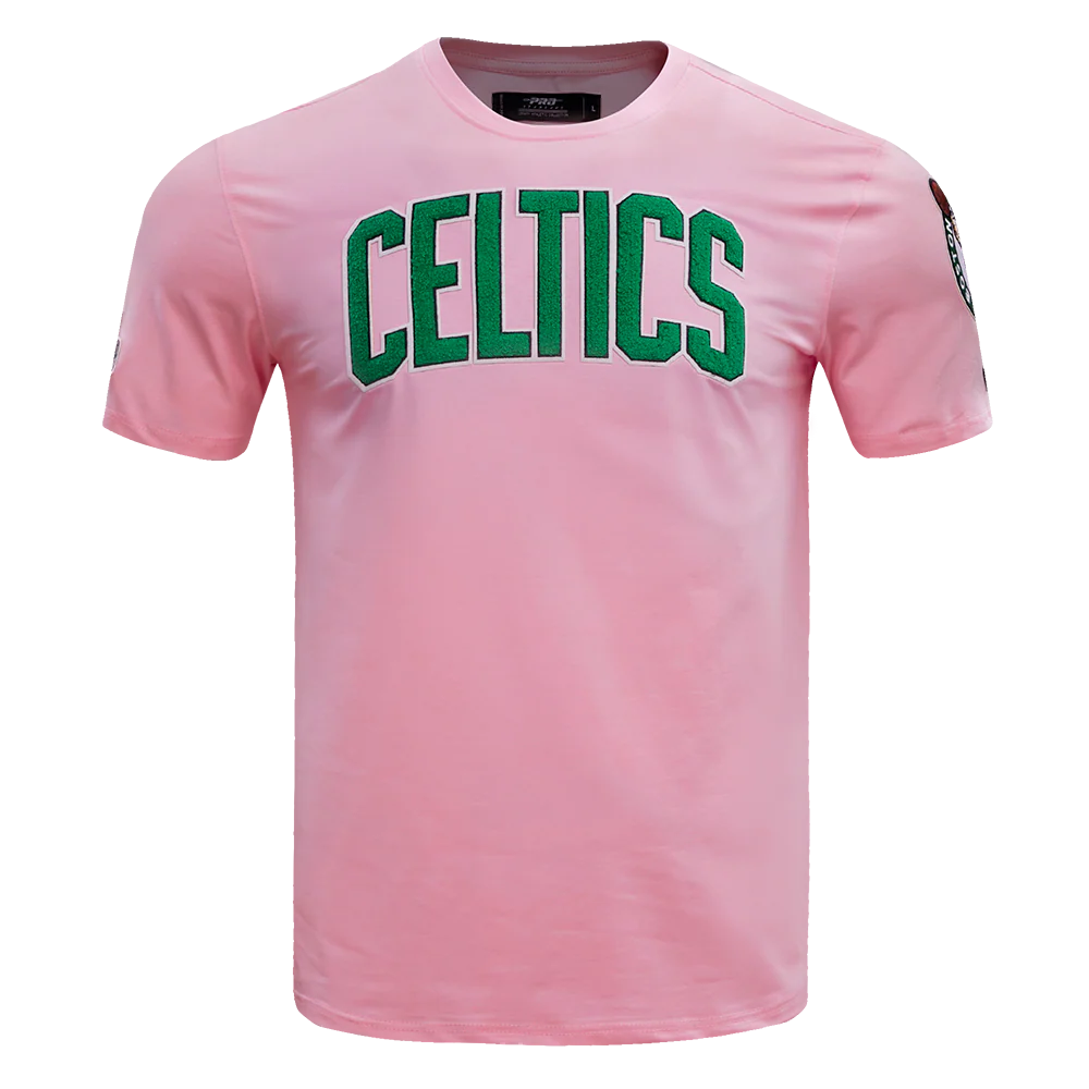 NBA BOSTON CELTICS CLASSIC CHENILLE MEN'S TEE (PINK) - Image 3